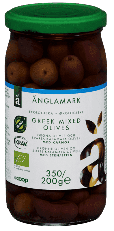 Änglamark Greek Mix Olives Grønne og Svarte Kalamata 350g