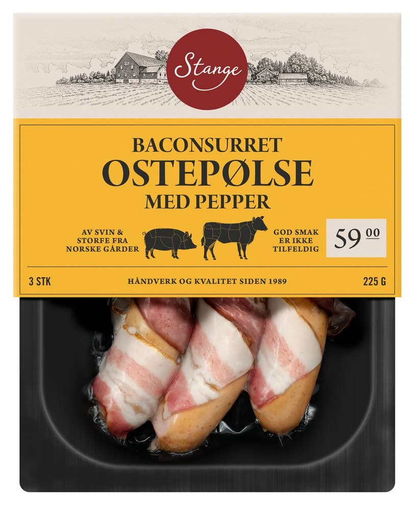 Baconsurret Ostepølse 225g Stange