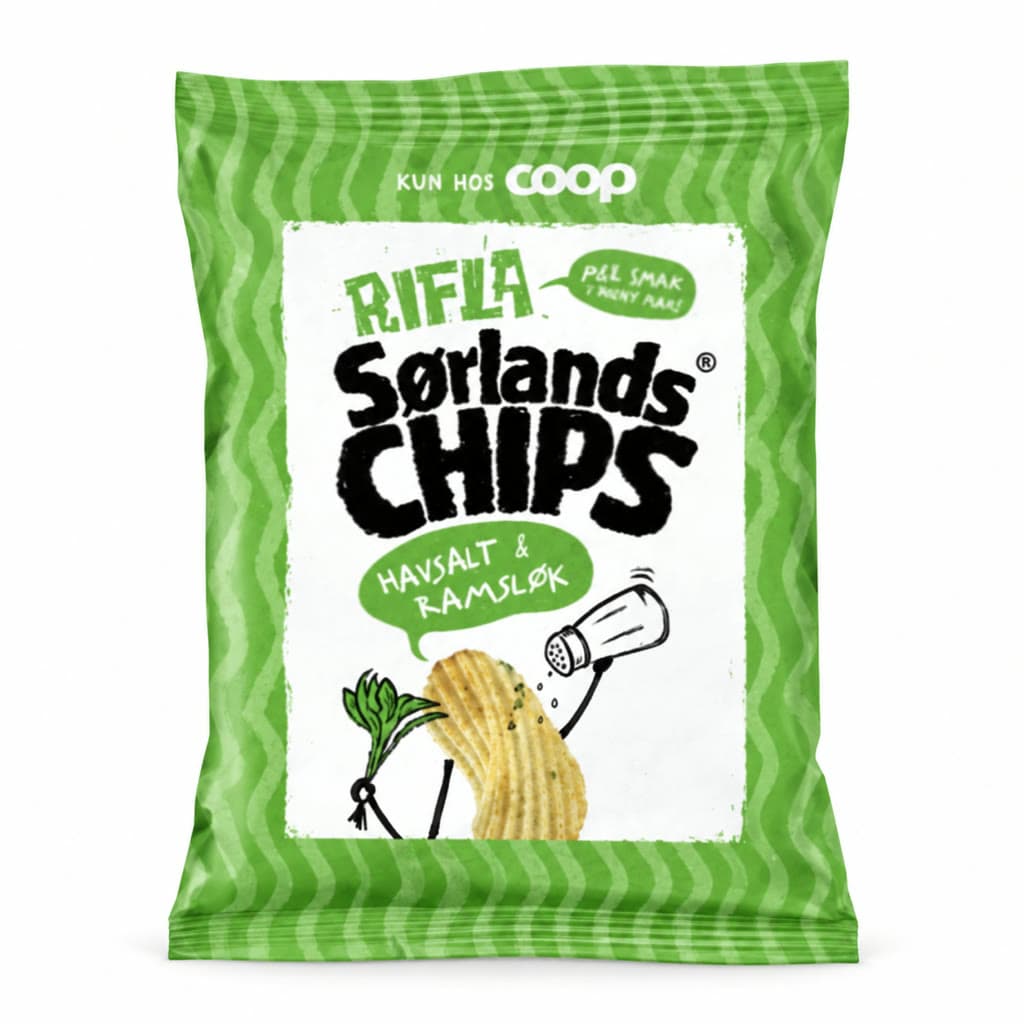 Rifla Havsalt & Ramsløk 170g Sørlandschips