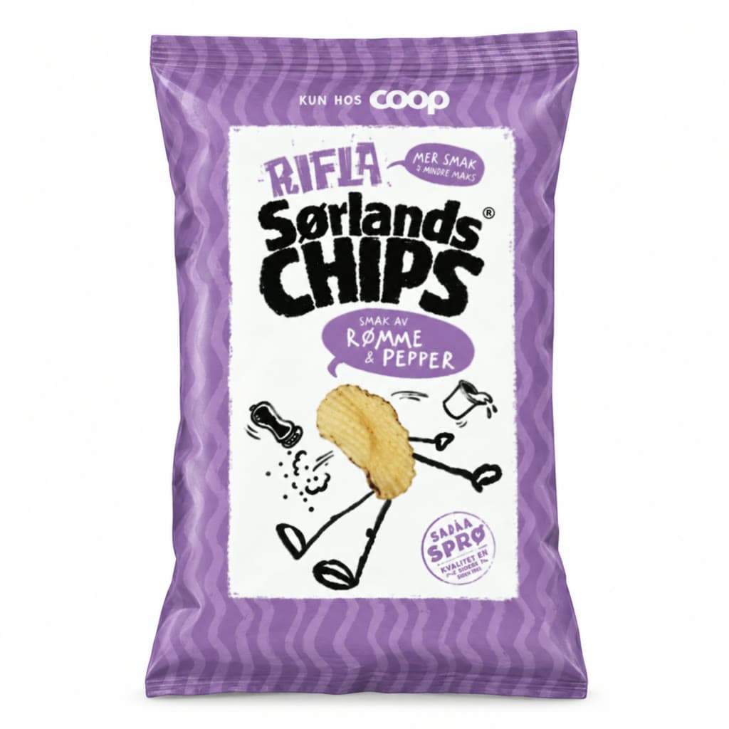 Rifla Rømme & Pepper 170g Sørlandschips
