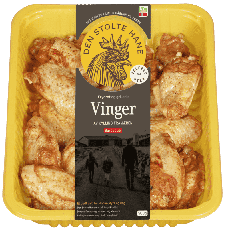 Den Stolte Hane Grillede Kyllingvinger Barbeque 500g