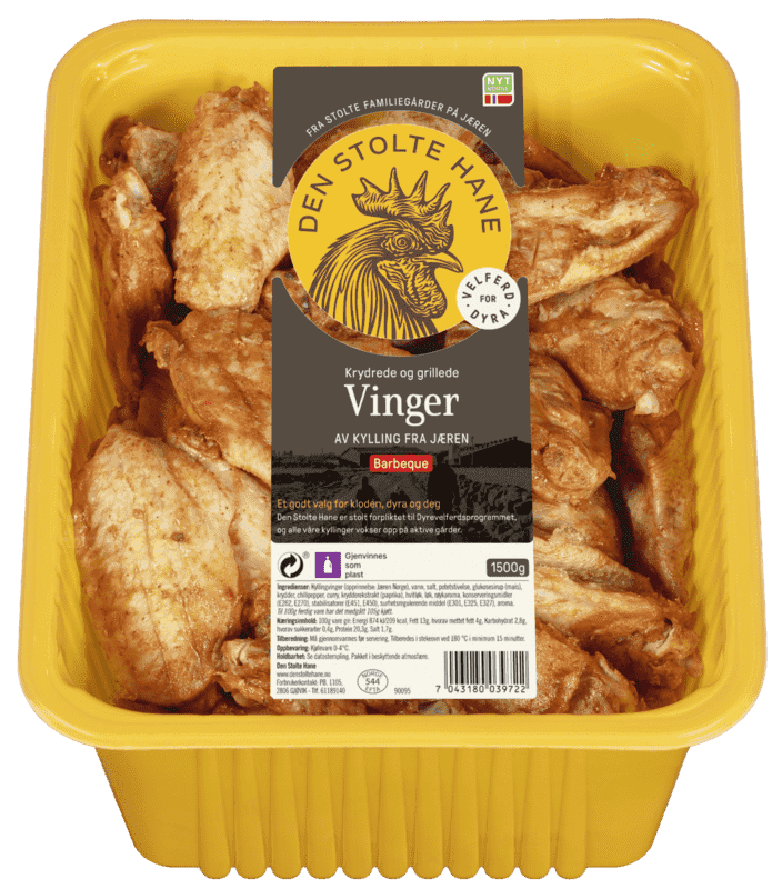 Den Stolte Hane Grillede Kyllingvinger BBQ 1,5kg