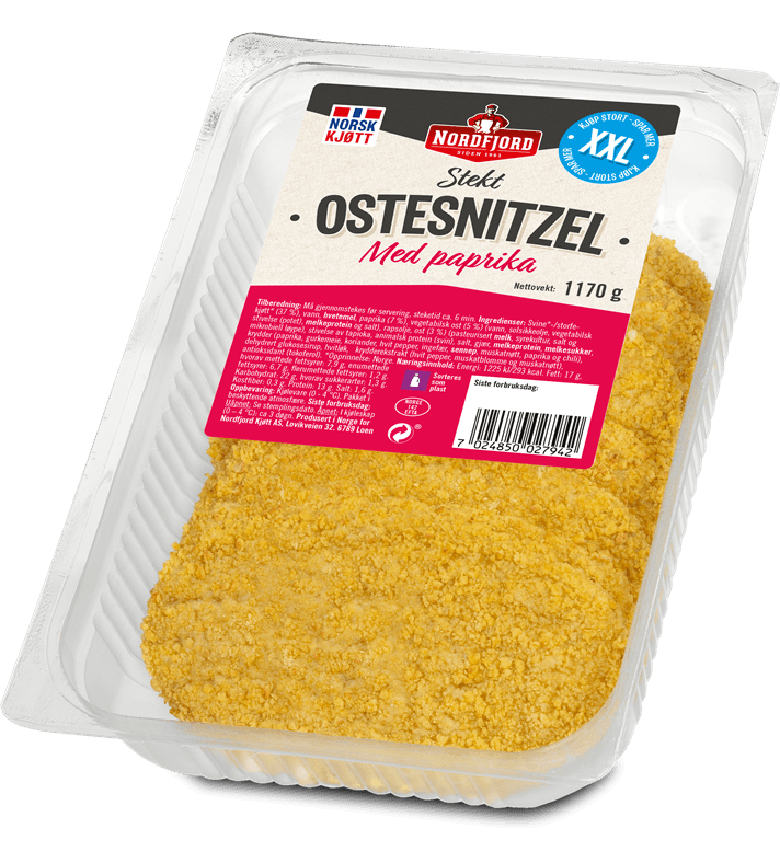 XXL Ostesnitzel med Paprika 1,17kg Nordfjord