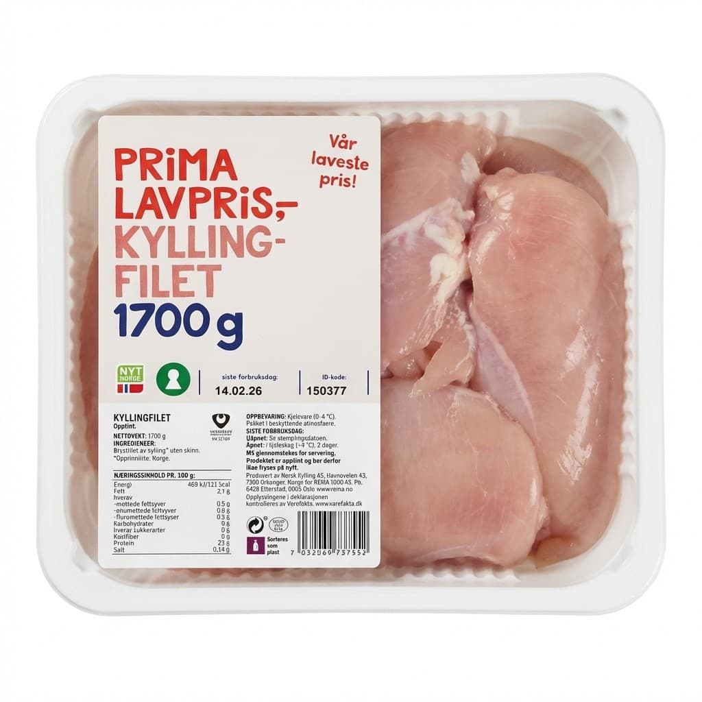 Kyllingfilet 1,7kg Prima