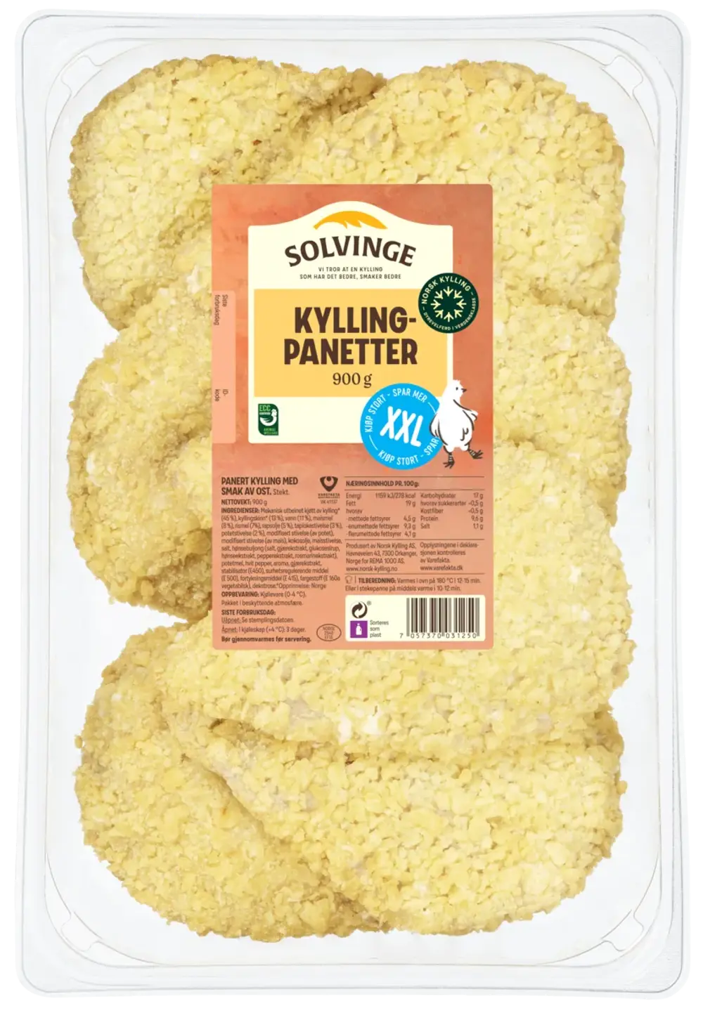 Kyllingpanetter 900g Xxl Solvinge
