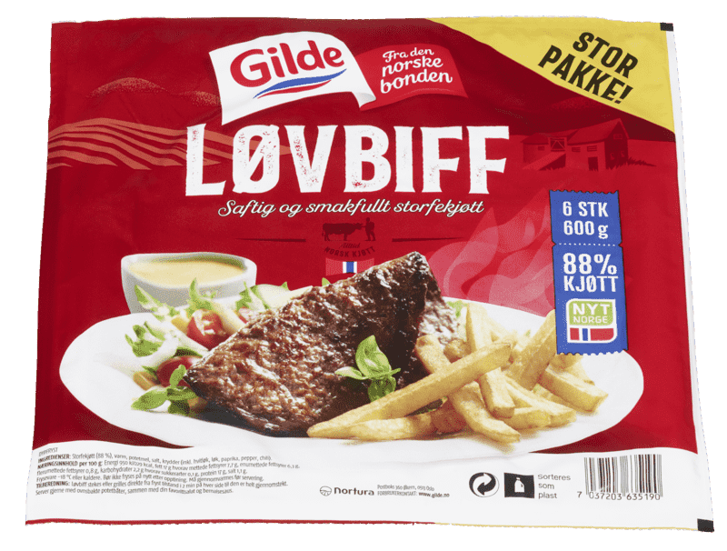 Gilde Løvbiff 6x100g 600 g