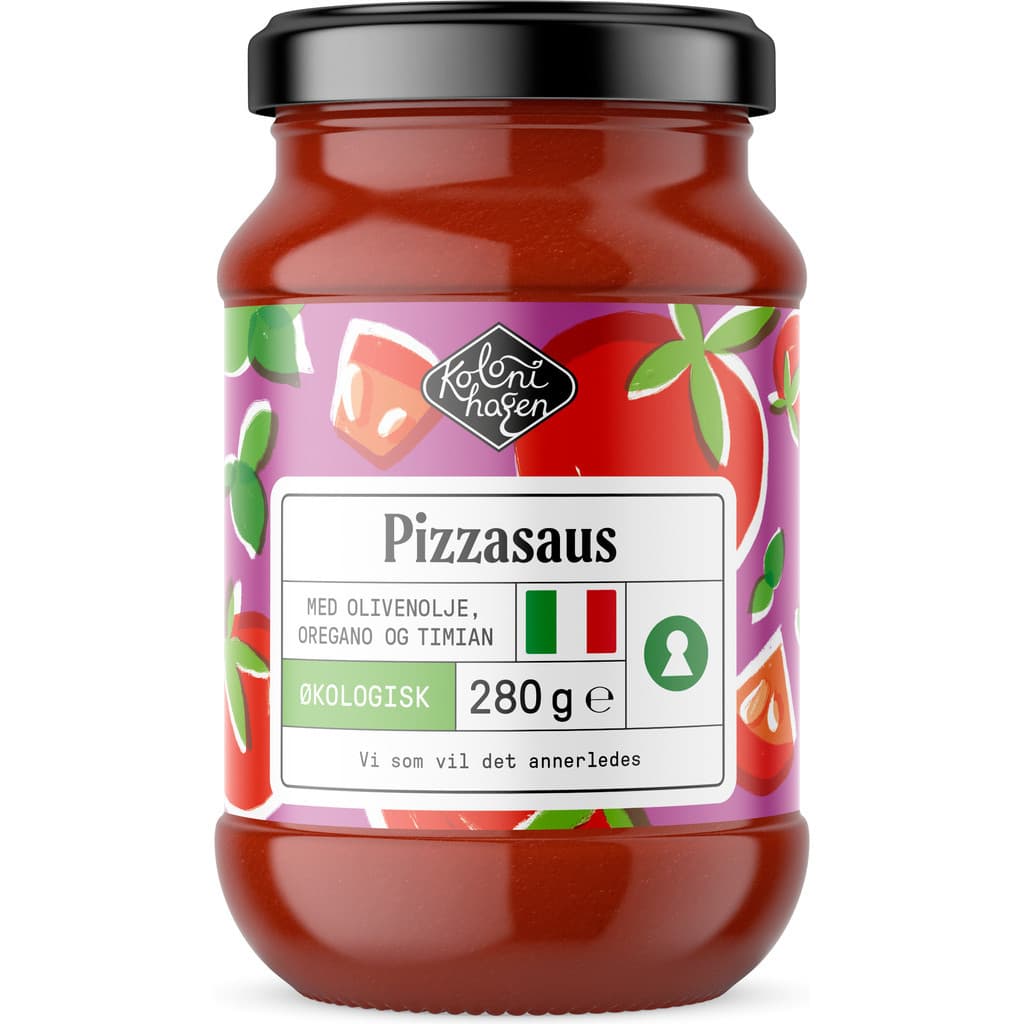Pizzasaus Økologisk Oregano og Timian 280g Kolonihagen