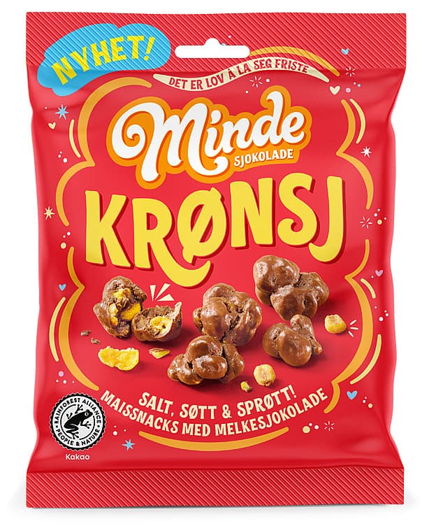 Krønsj Sjokoladebelagt Melkesjokolade 130g Minde