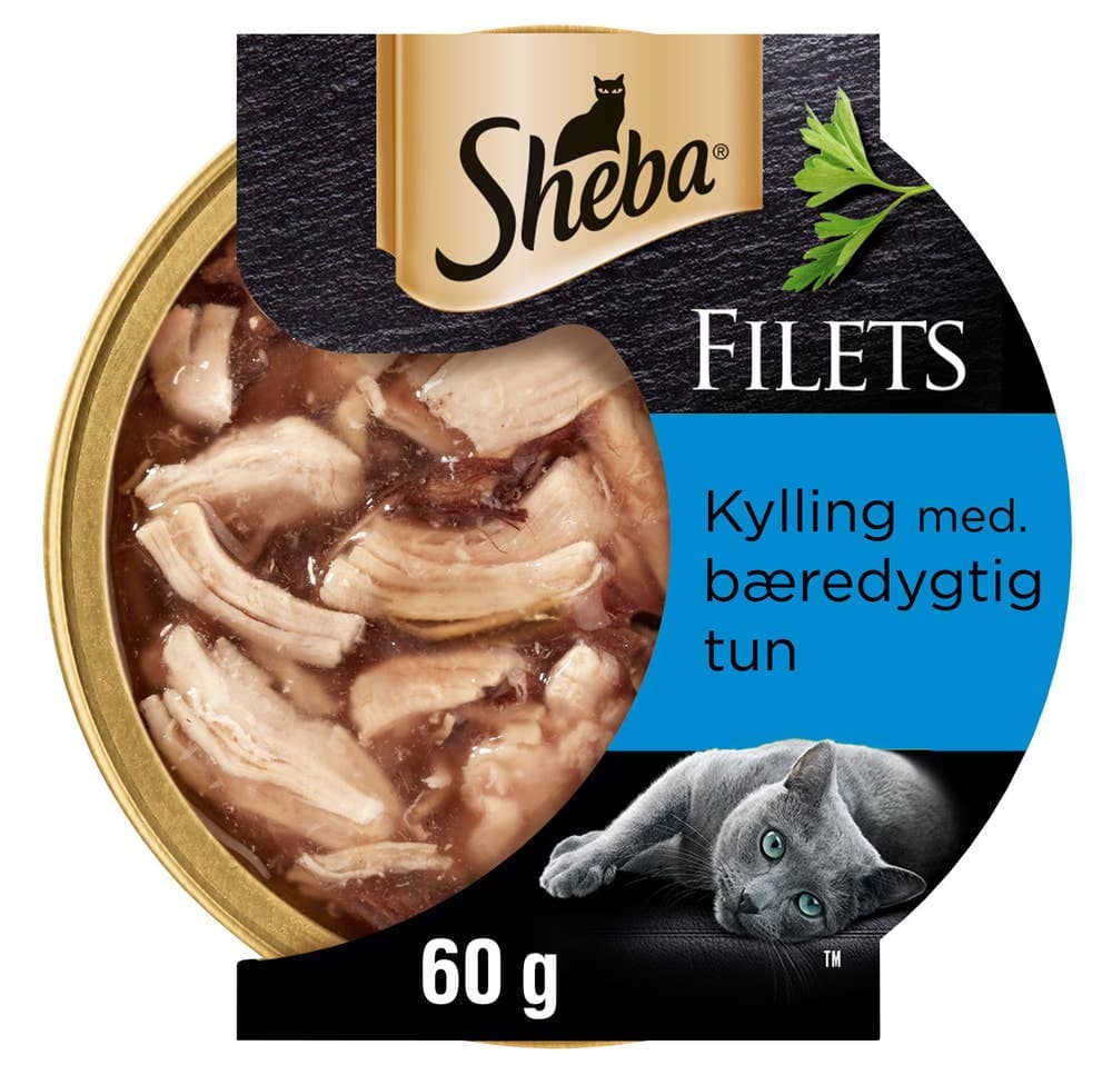 Sheba Filets Finest Våtfôr til Katter i Skål Kylling med Tunfisk, 60 g