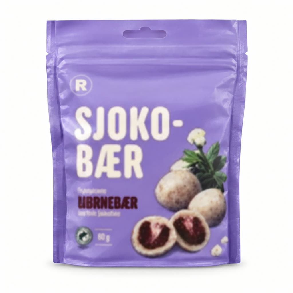 Sjokobær Bringebær Hvit Sjoko 90g Rema 1000