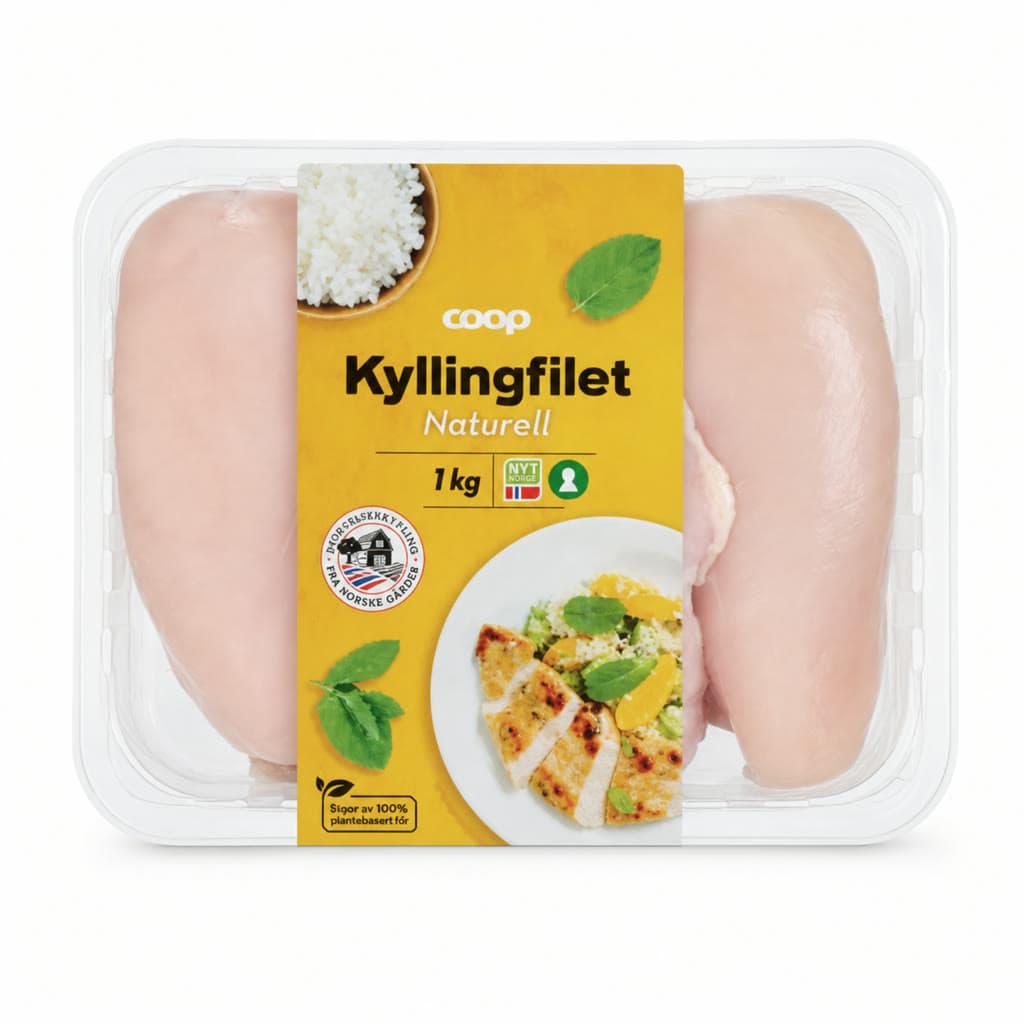 Kyllingfilet Naturell 1kg Coop