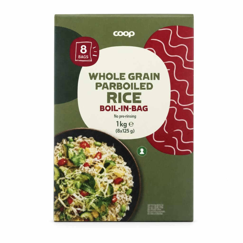 Fullkornris Boil-in-bag 8x125g Coop 1 kg