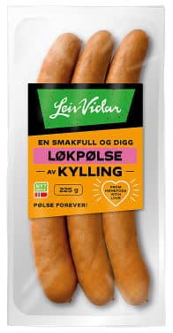 Løkpølse Kylling 225g Leiv Vidar