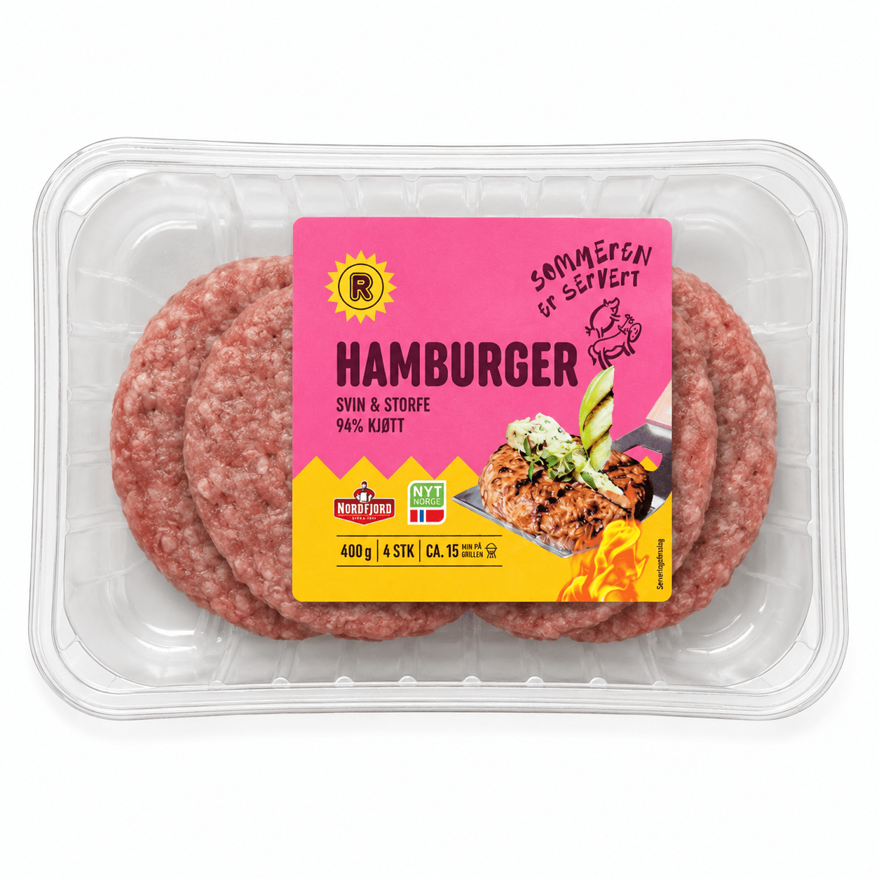Hamburger Storfe/svin 400g R