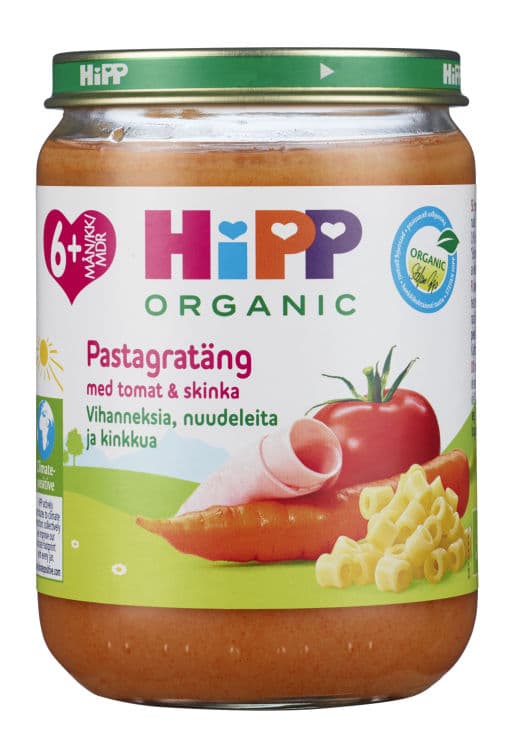 Pastagrateng m/Tomat&Skinke 6m 190g Hipp