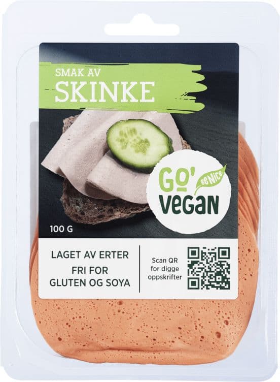 Vegansk Pålegg med Smak av Skinke 100g Go'Vegan