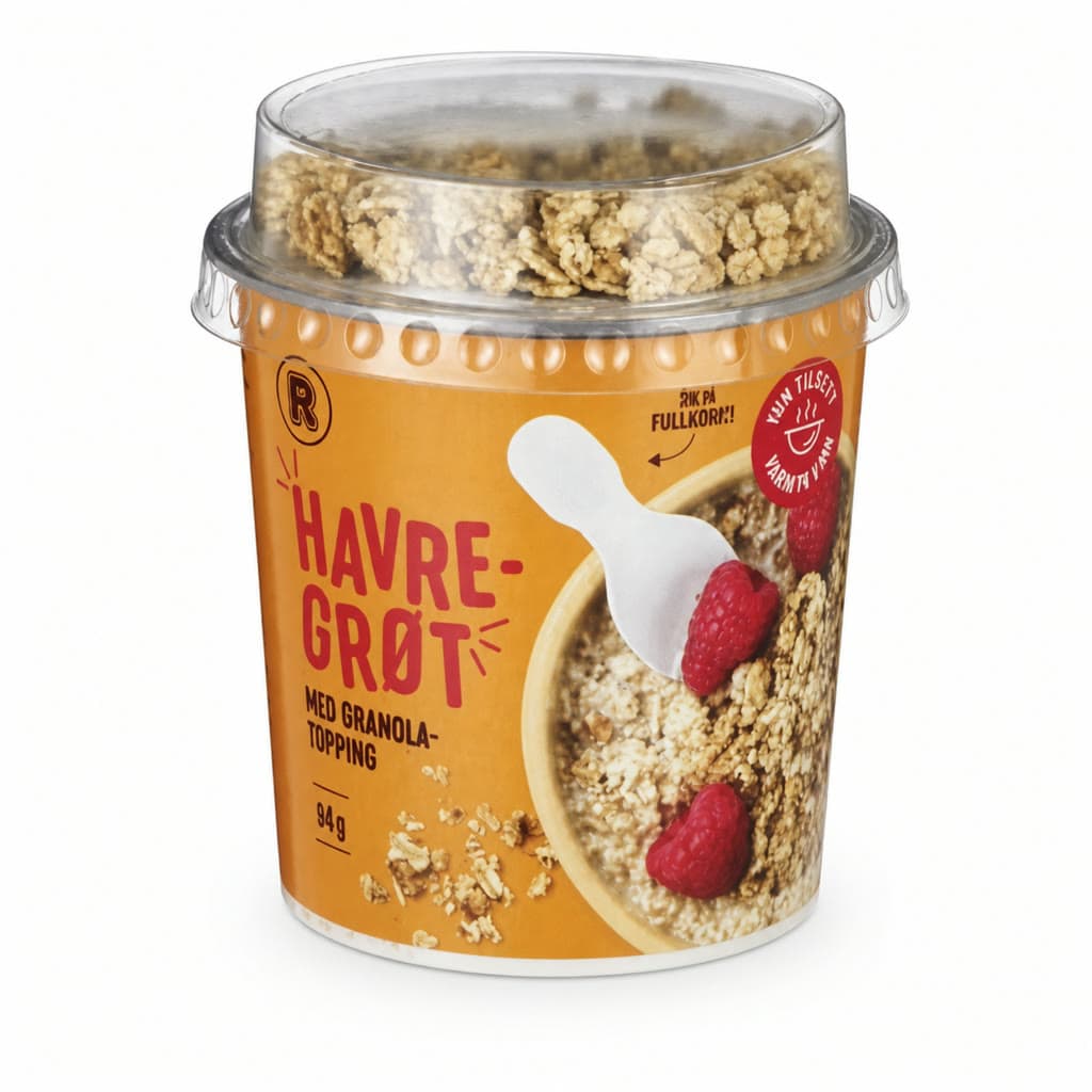 Havregrøt M/granola & Jordbær 65g R 94 g