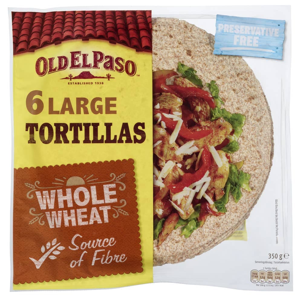 Tortillas Fullkorn Large 6stk Old El Paso