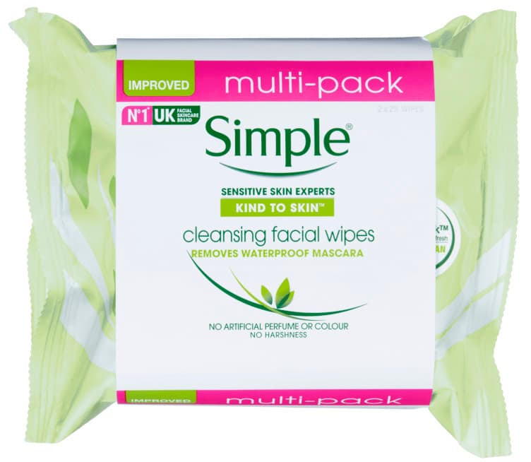 Simple Wipes Facial Cleansing 2x25stk