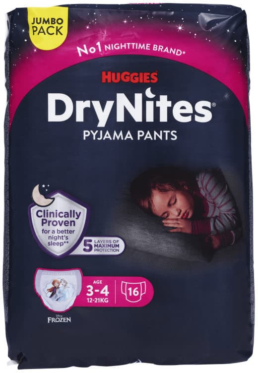 Nattbleie Jente 3-4 16stk Huggies