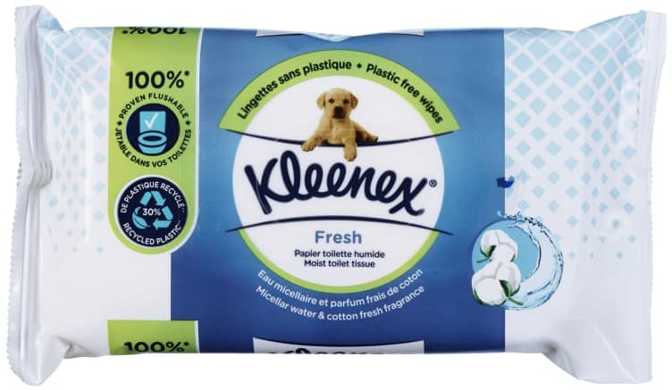 Toalettpapir Fuktet Papir Fresh 42stk Kleenex