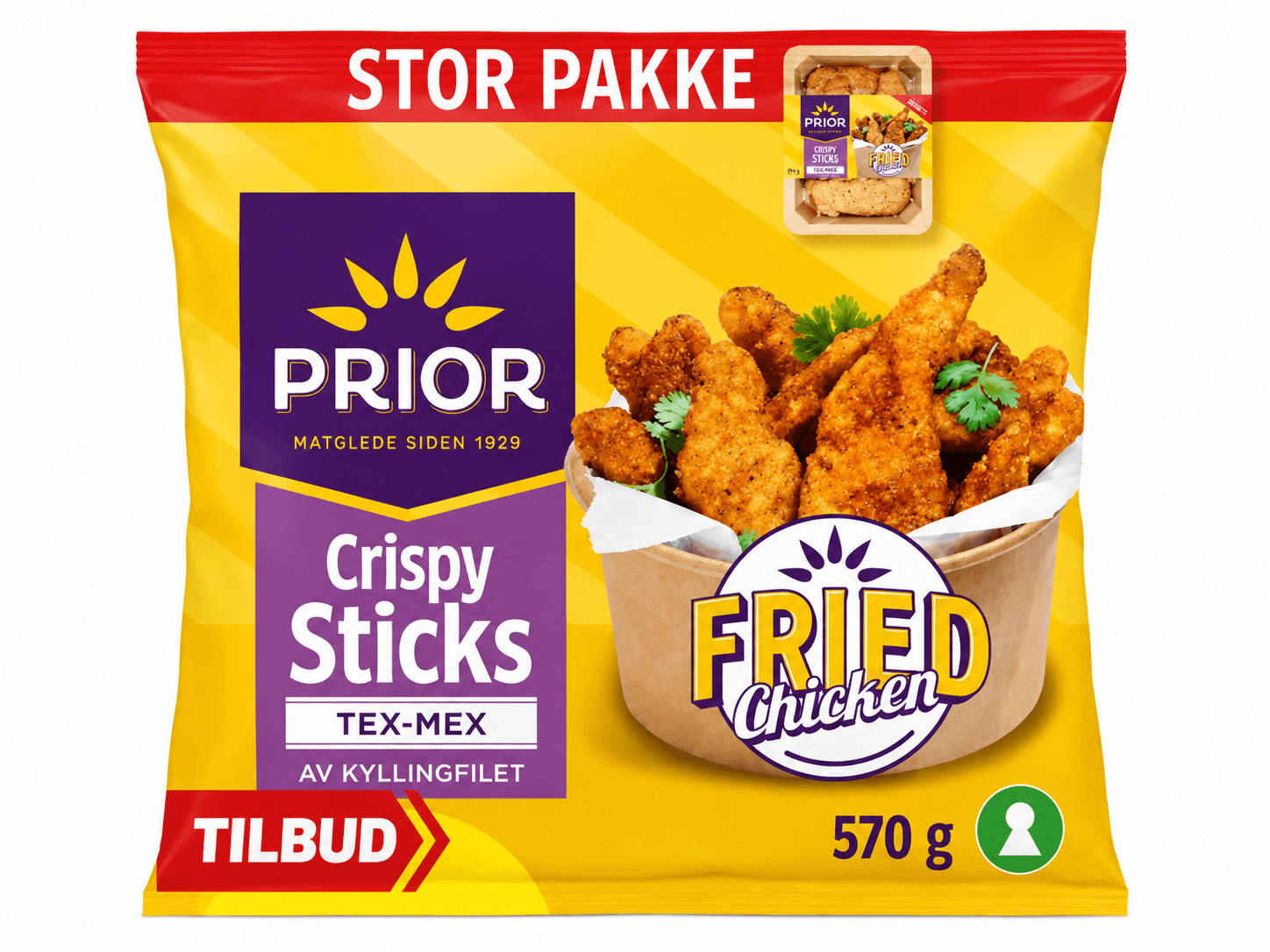 Crispy Chicken Sticks Tex-Mex 570g Prior