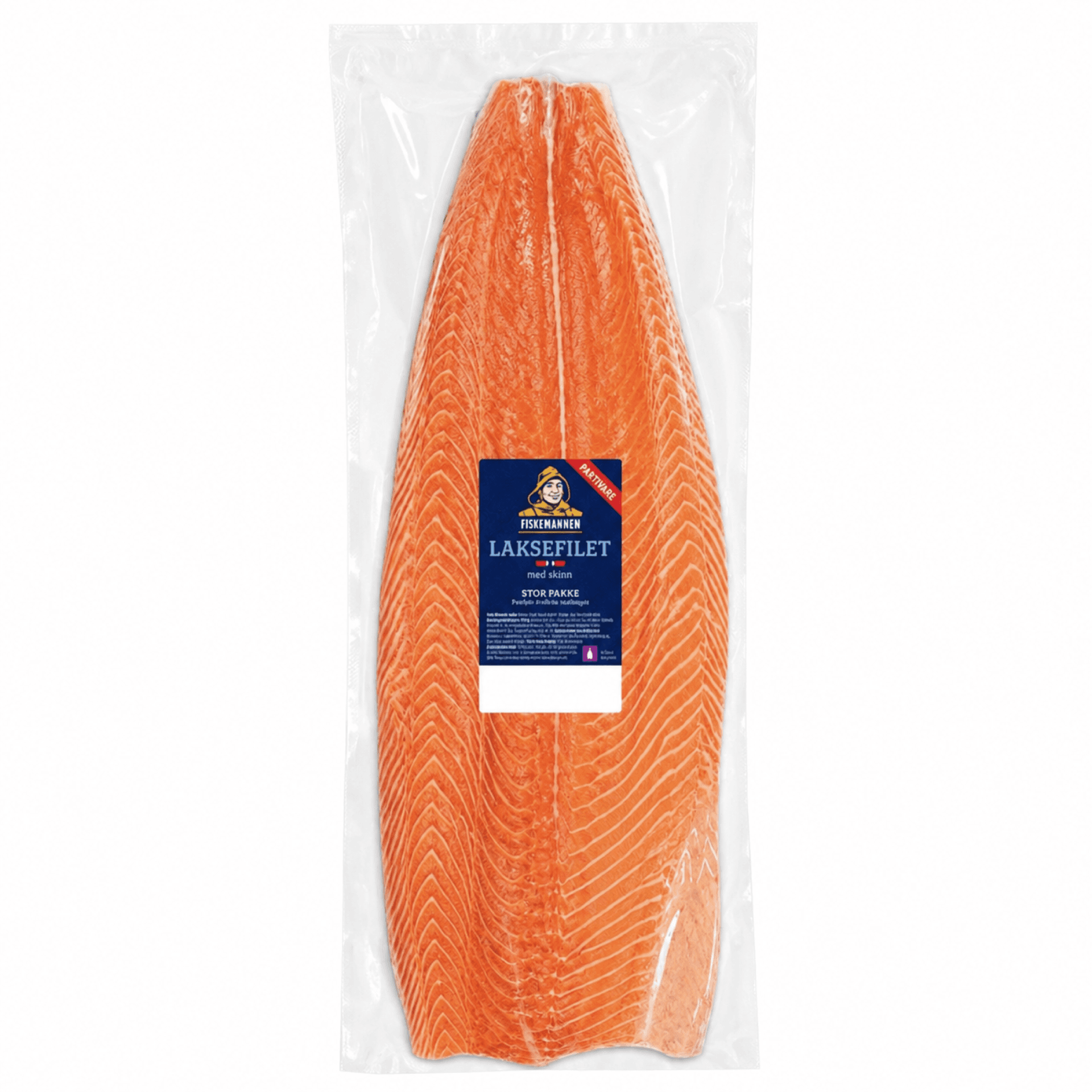 Laksefilet med Skinn pr kg Partivare Fiskemannen 1 kg