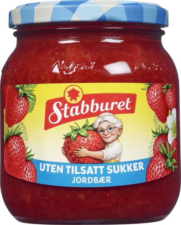 Jordbærsyltetøy uten Sukker 380g Stabburet