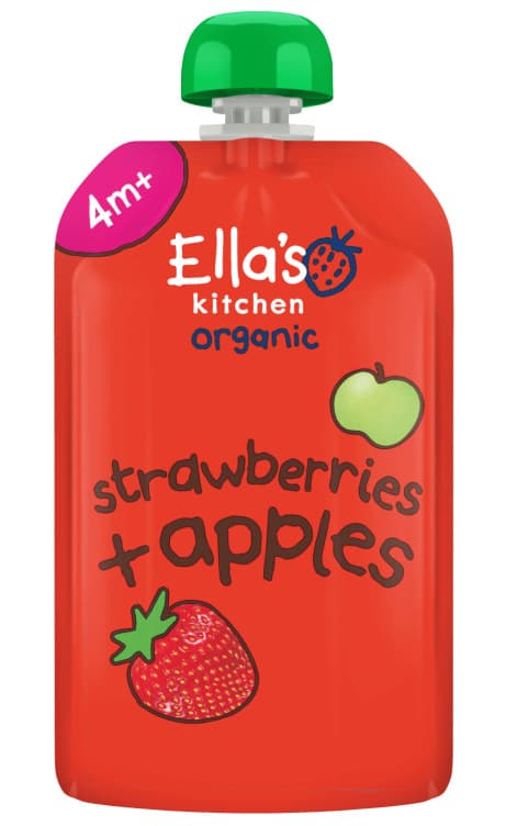 Jordbær + Eple Øko 4mnd 120g Ellas