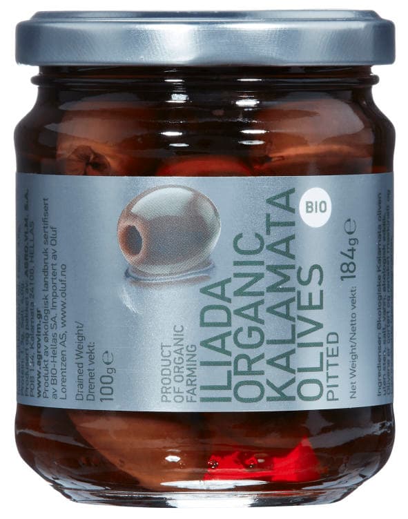 Oliven Kalamata u/Sten Økol.184g Iliada 184 g