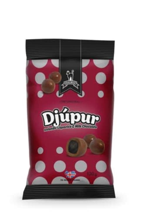 Djupur Lakriskuler med Sjokolade 100g Draumur