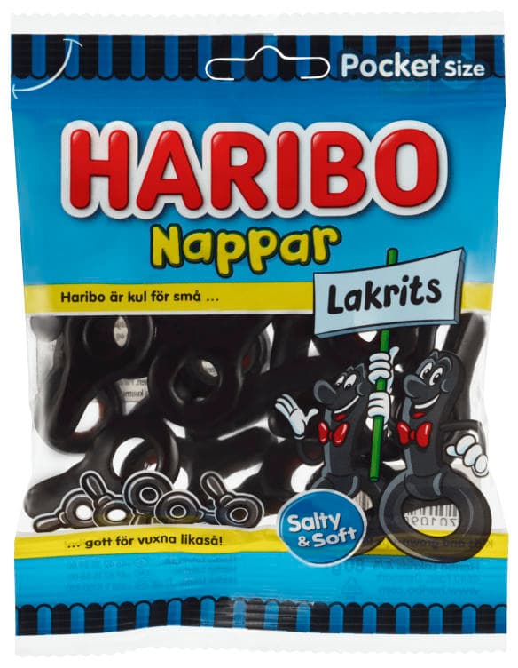 Nappar Lakris Salt og Myk 80g Haribo