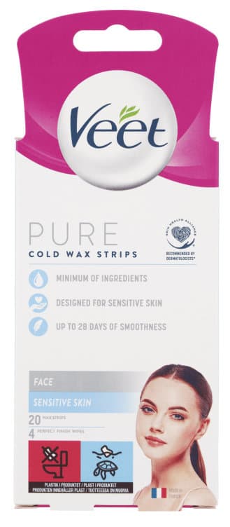 Veet Hårfjerning Wax Strips Face Sensitive 12stk
