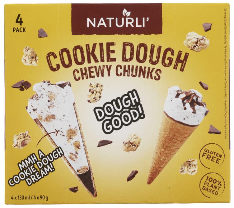 Krone-Is Cookie Dough 4pk Naturli'