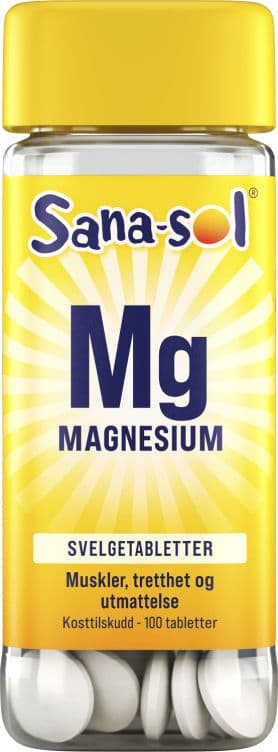 Magnesium Svelgetablett 100stk Sana-Sol