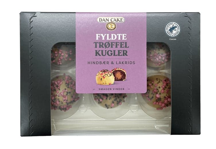 Trøffelkuler Fylte Bringebær Lakris 210g Dan Cake
