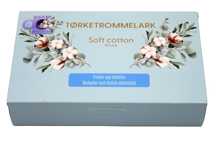 Tørketrommelark Soft Cotton 40stk