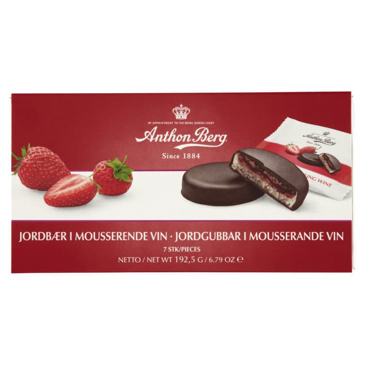 Jordbær i Vin 220g Toms