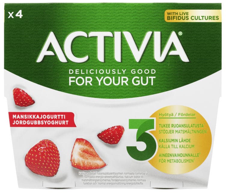 Activia Yoghurt Jordbær 4x125g 500 g