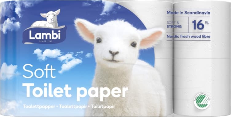 Toalettpapir Hvit 16rl Lambi 300,8 stk