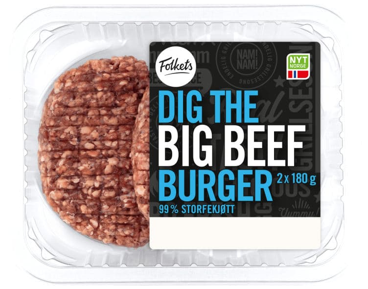 Burger Big Beef 2x180g Folkets 360 g