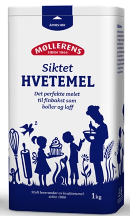 Hvetemel Siktet 1kg boks Møllerens