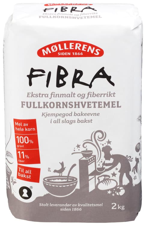 Fullkornshvetemel Fibra 2kg Møllerens
