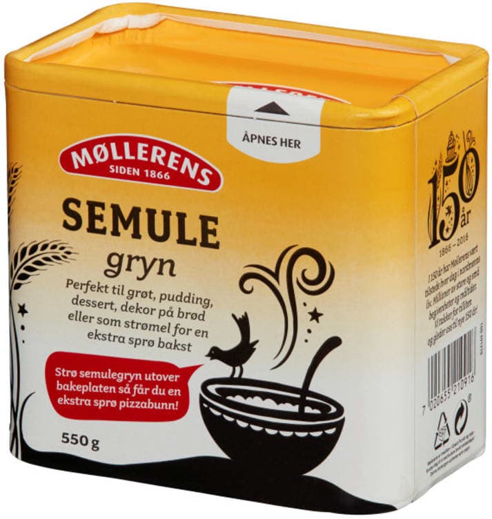 Semulegryn 550g boks Møllerens