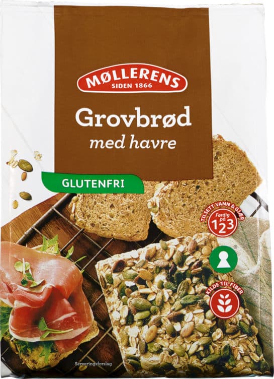 Grovbrød Mix m/Havre Gl.Fri 424g Møllerens 414 g