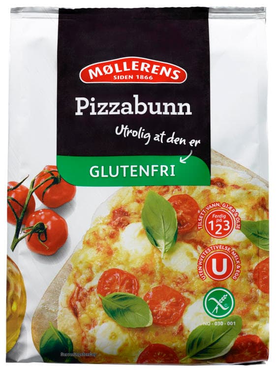 Pizzabunn Mix glutenfri 300g Møllerens