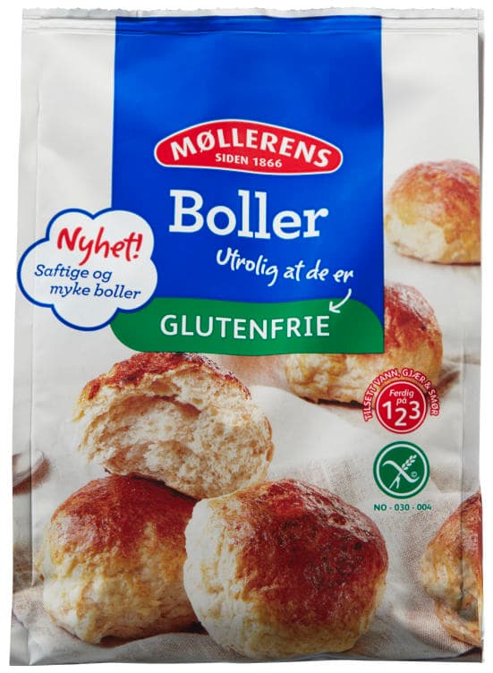 Boller Bakemix Gl.Fri 525g Møllerens 530 g