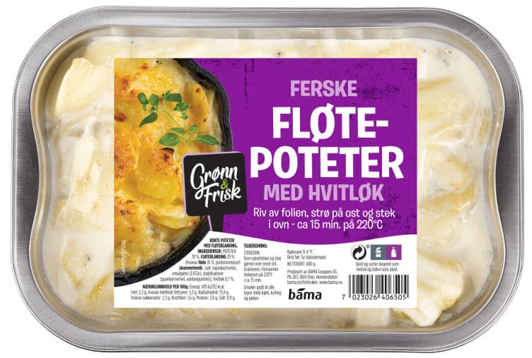 Fløtepoteter m/Hvitløk 400g Grønn&Frisk