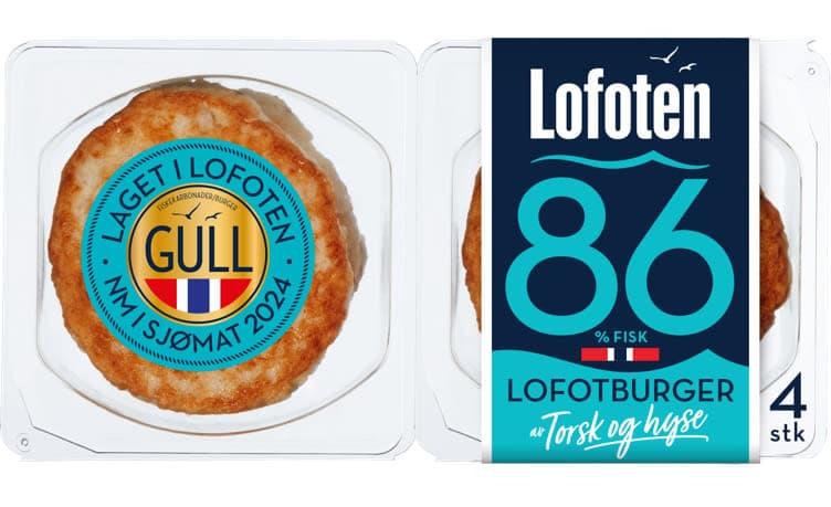 Lofotburger 86% Torsk&Hyse 4x125g Lofoten 500 g
