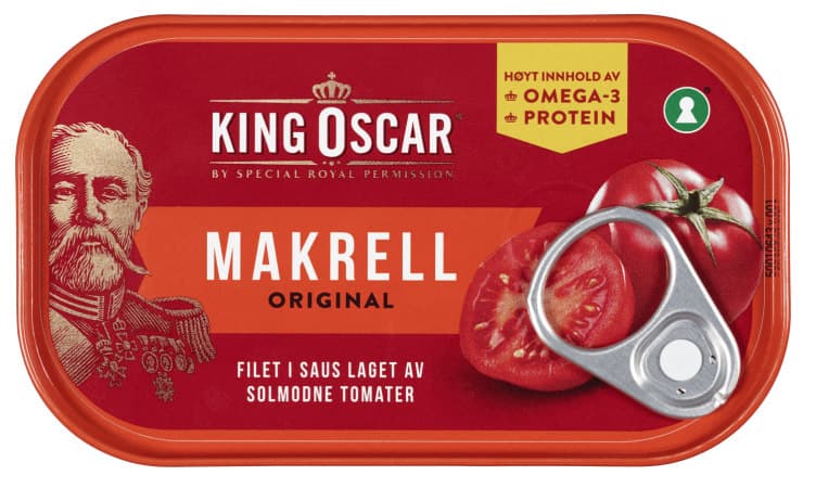 Makrellfilet Skinnfri i Tomat 110g King Oscar